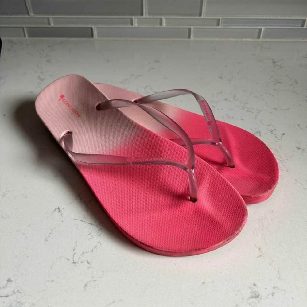 COPACABANA Ombre Flip Flop Sandals with Clear Straps